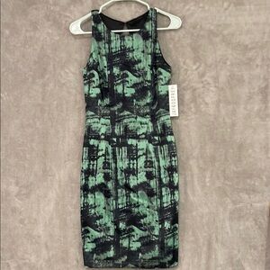 Lush Green Black Halter Sheath‎ Dress